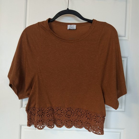 Zara Orange Crop Top with Crochet Bottom - Picture 2 of 6